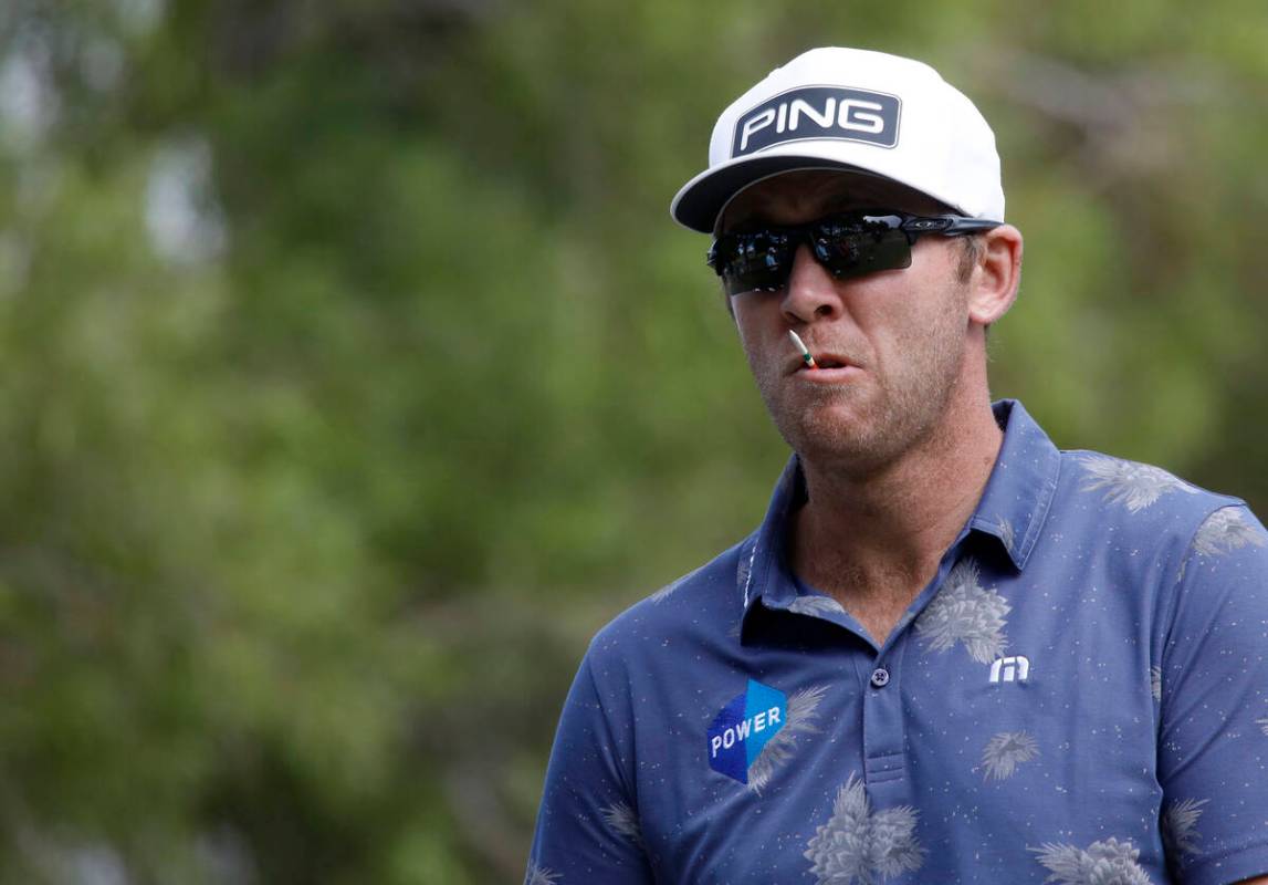 Seamus Power is seen before teeing off on the 13th hole during the third round of the Shriners ...