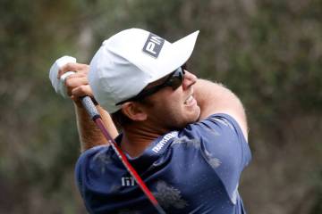 Seamus Power tees off on the 13th hole during the third round of the Shriners Hospitals for Chi ...