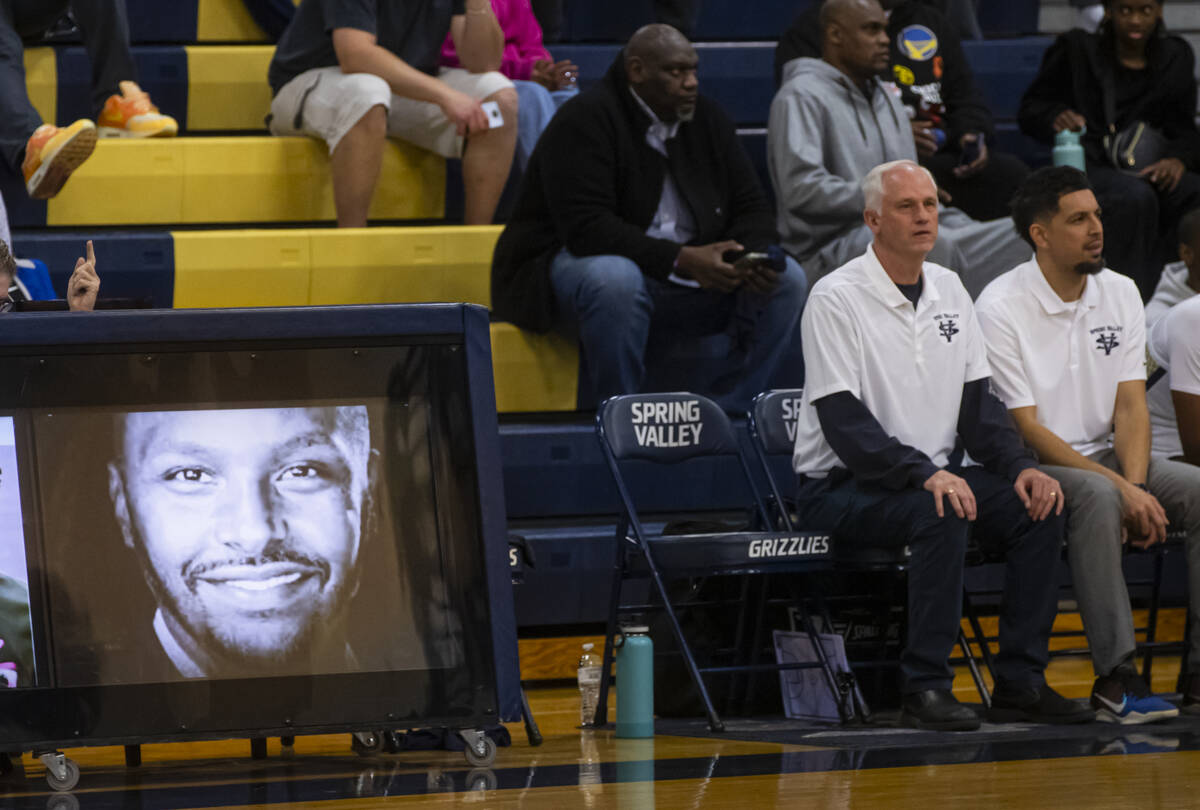 A chair is left empty in honor of community figure and basketball coach Abdul Adem before a gam ...