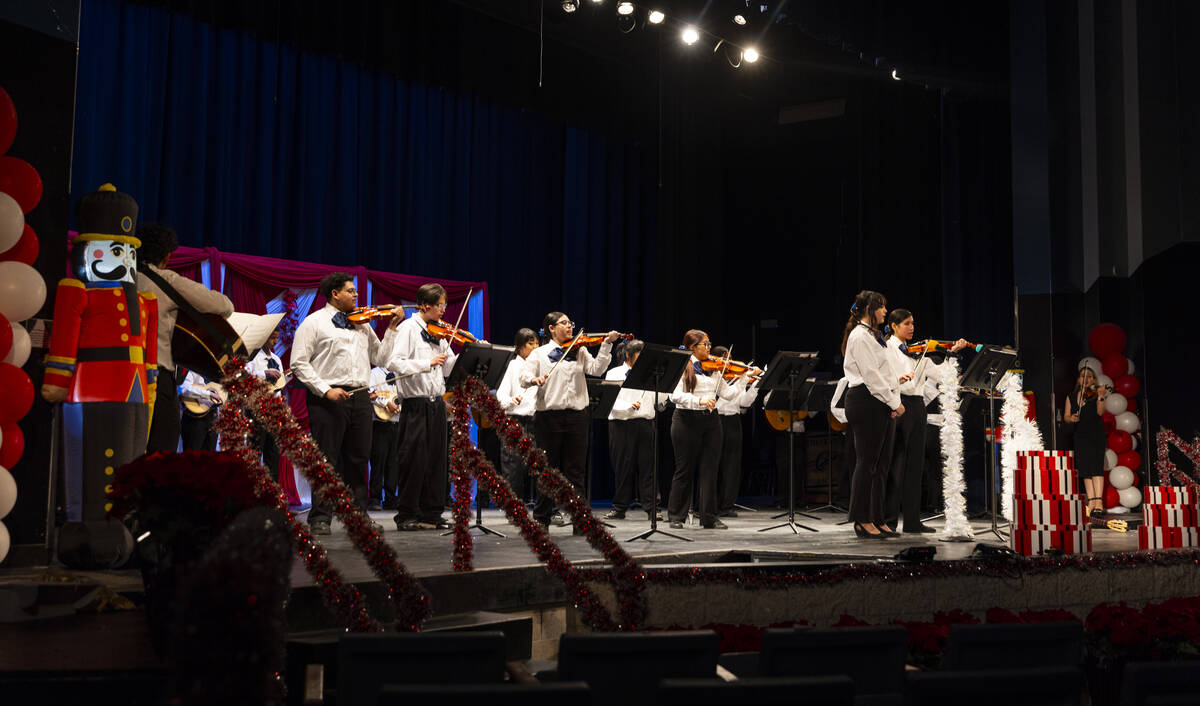 Students in the newly established mariachi classes at Cheyenne High School perform in a winter ...