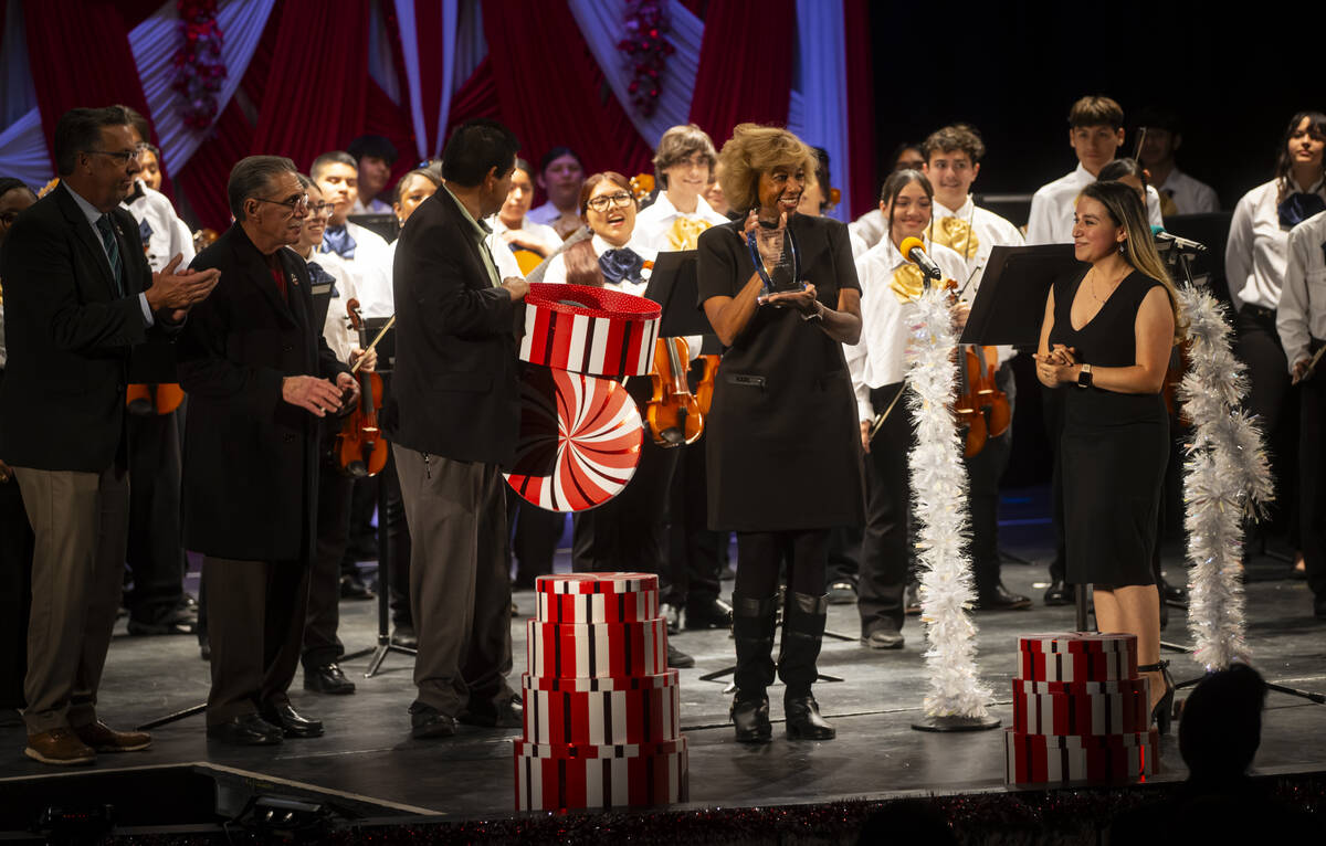 North Las Vegas Mayor Pamela Goynes-Brown is honored following the mariachi winter concert at C ...