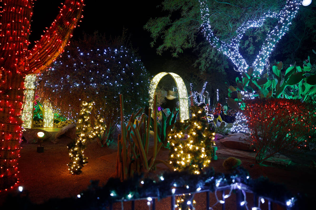 People walk through the Ethel M Chocolates’ Cactus Garden in Henderson Friday, Nov. 4, 2 ...