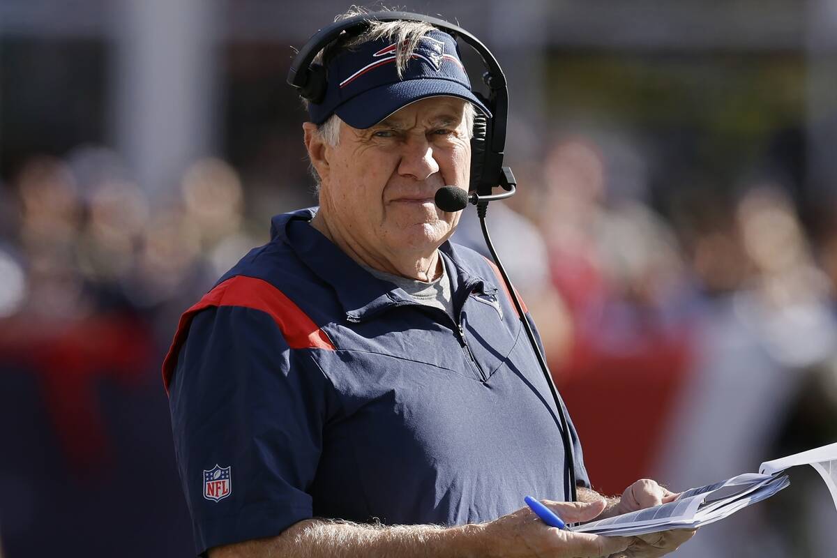 Then-New England Patriots head coach Bill Belichick during the second half of an NFL football g ...