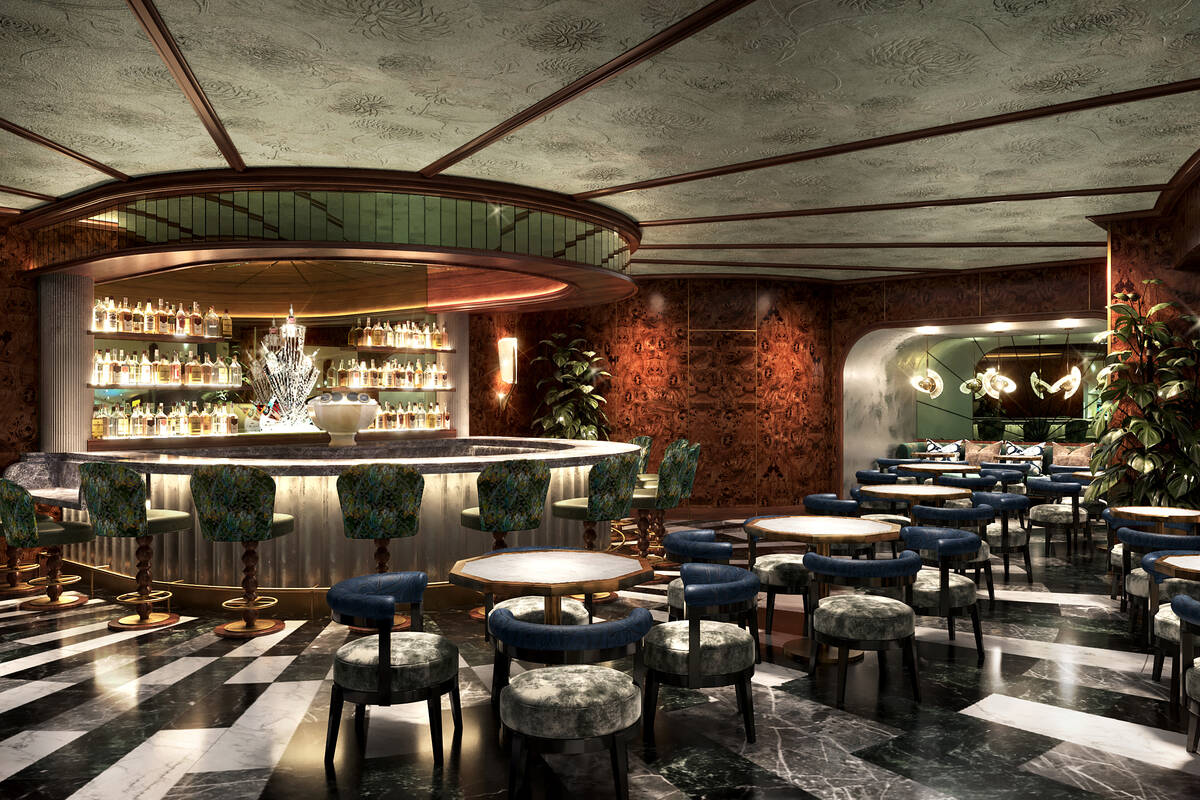 A rendering of the caviar bar at Caspian's Cocktails & Caviar, set to open Dec. 20 at Caesars P ...