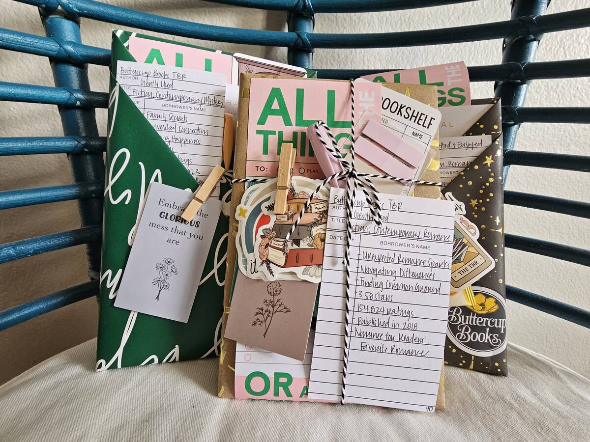 Buttercup Books, a pop-up business in Las Vegas, sells "blind date with a book" gift packages w ...