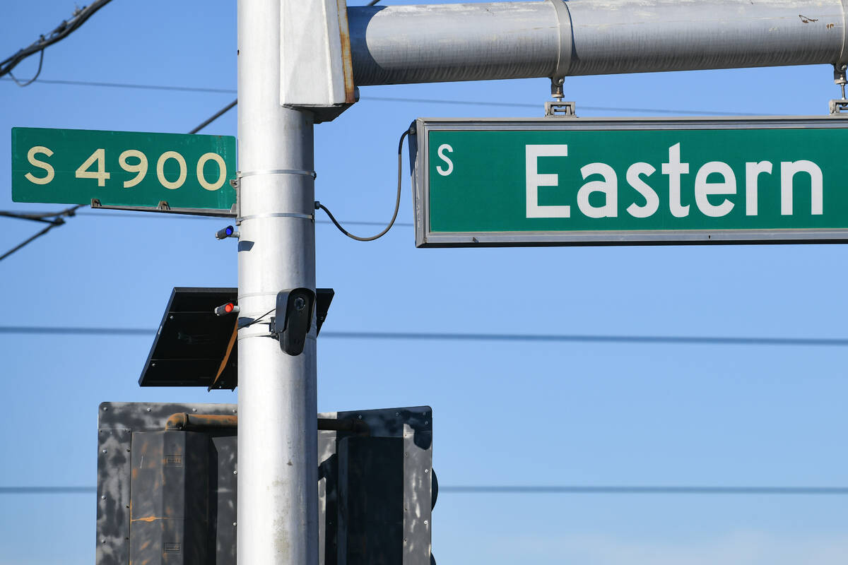 A license plate camera is seen at the intersection of Tropicana and Eastern Avenues Friday, Dec ...