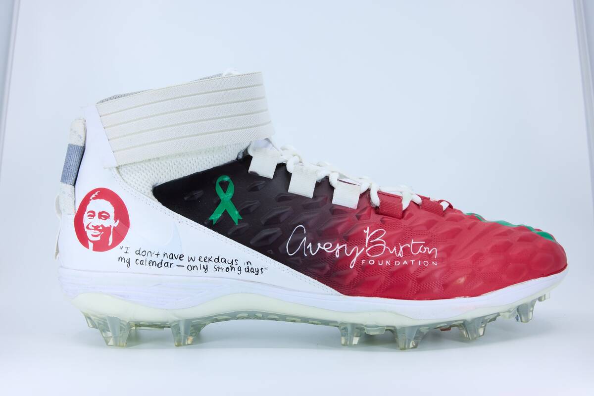 A cleat Raiders defensive tackle John Jenkins will wear on "Monday Night Football" to support t ...