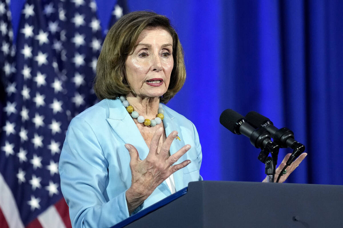 FILE - Rep. Nancy Pelosi, D-Calif., speaks during an event in Washington, June 23, 2023. (AP Ph ...