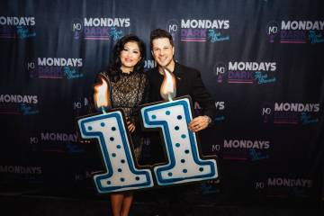 Mark Shunock and his wife, Cheryl Daro, are shown at the 11th anniversary of Mondays Dark at Pe ...