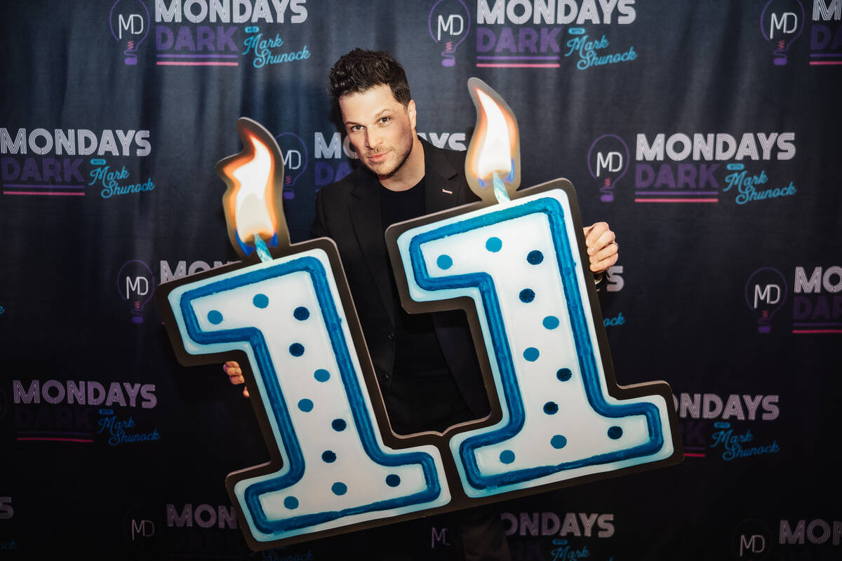 Mondays Dark founder Mark Shunock is shown at the 11th anniversary of Mondays Dark at Pearl at ...