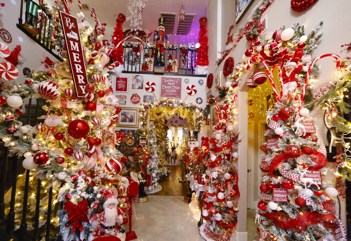 The extravagant Christmas decorating is seen at the home of Henderson residents Joey Cardona an ...