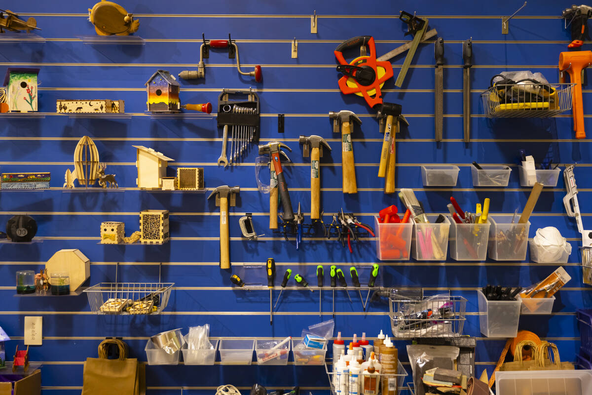 Various tools are seen in a workshop and craft area during a tour of the Discovery Children&#x2 ...