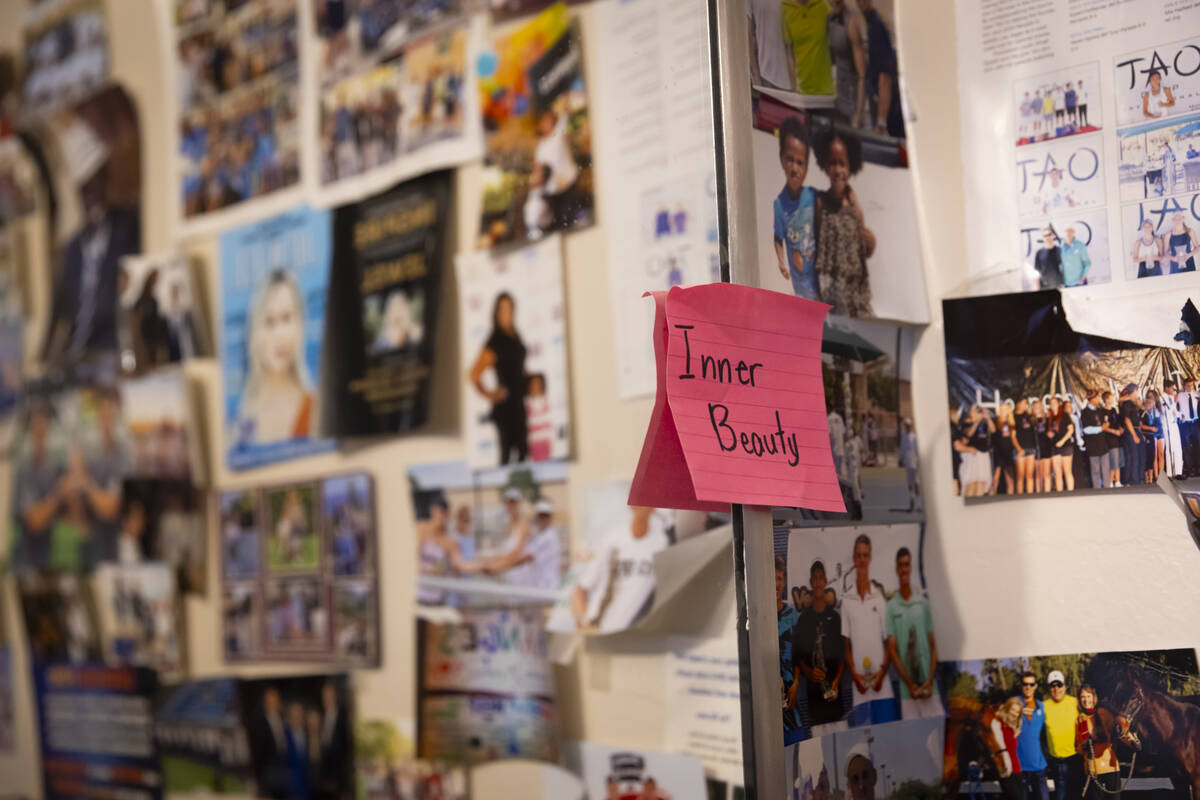 A post-it note is seen in a bathroom at the Inspiring Children Foundation, which assists youth ...