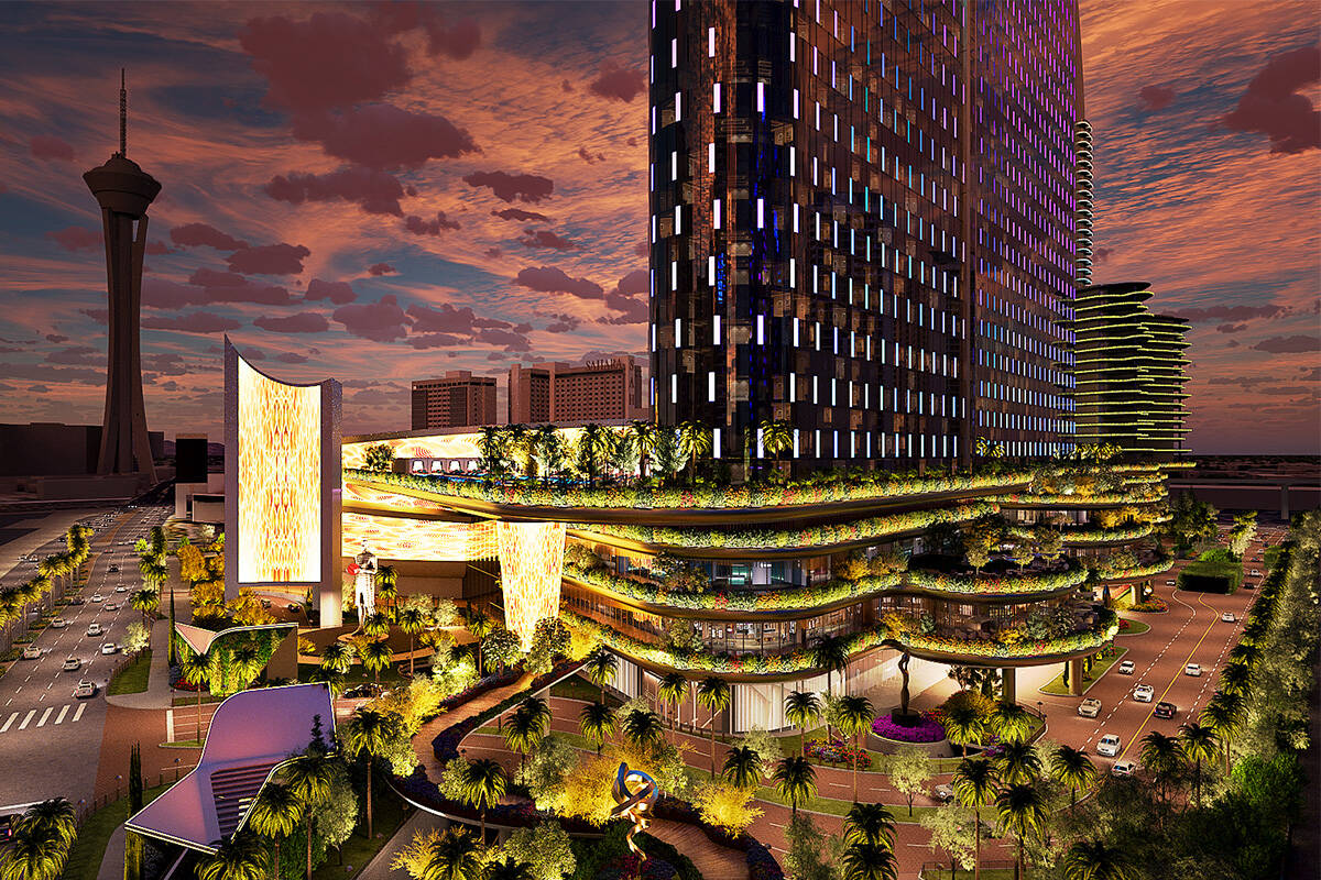 An artist's rendering of the proposed project by LVXP, which includes a 752-foot, 2,605-unit ho ...