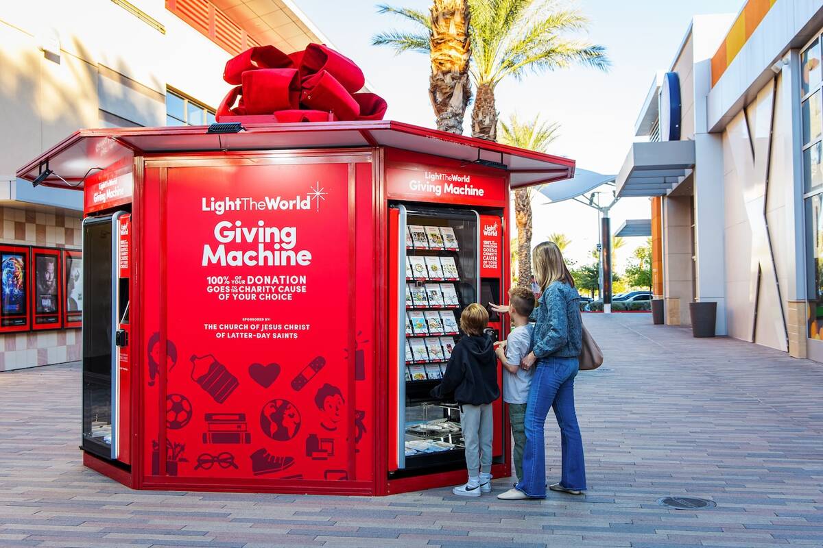 Downtown Summerlin is also home to The Giving Machine that allows visitors to purchase much nee ...