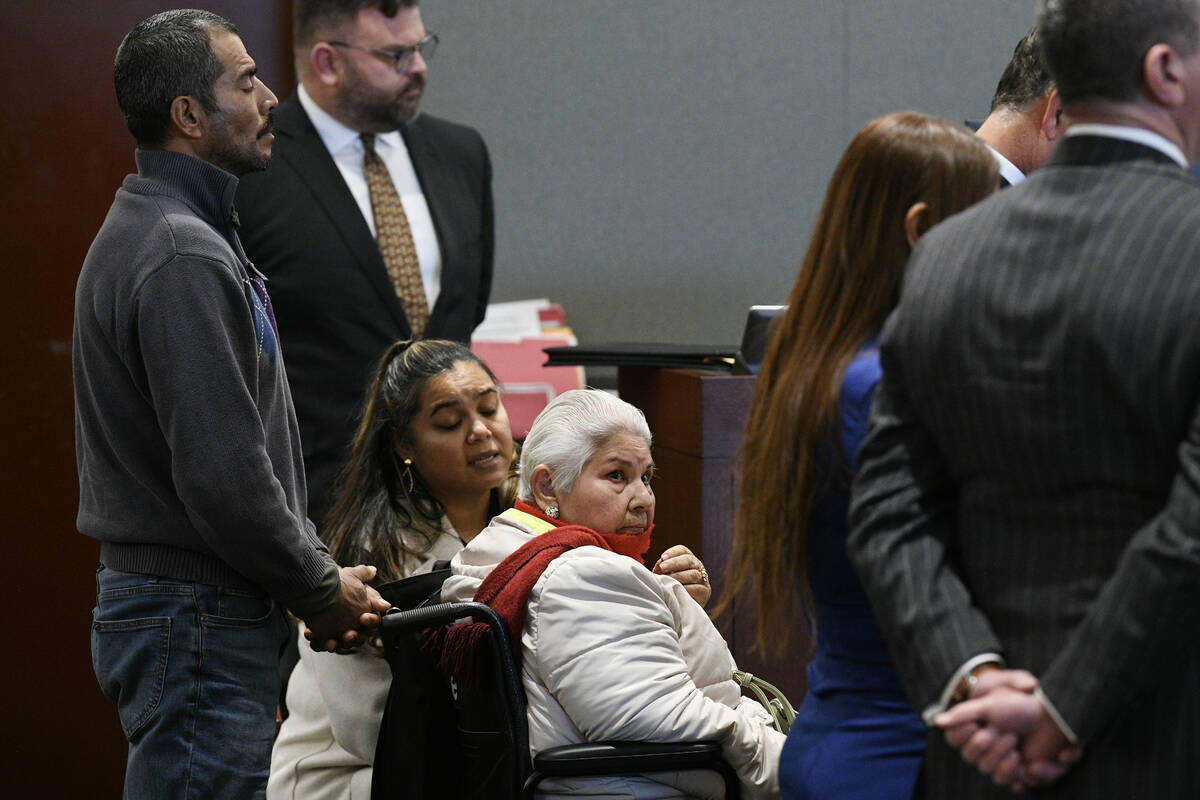 Maria Pasarin, center, looks at her daughter Addy Gonzales as they appear in Las Vegas Justice ...