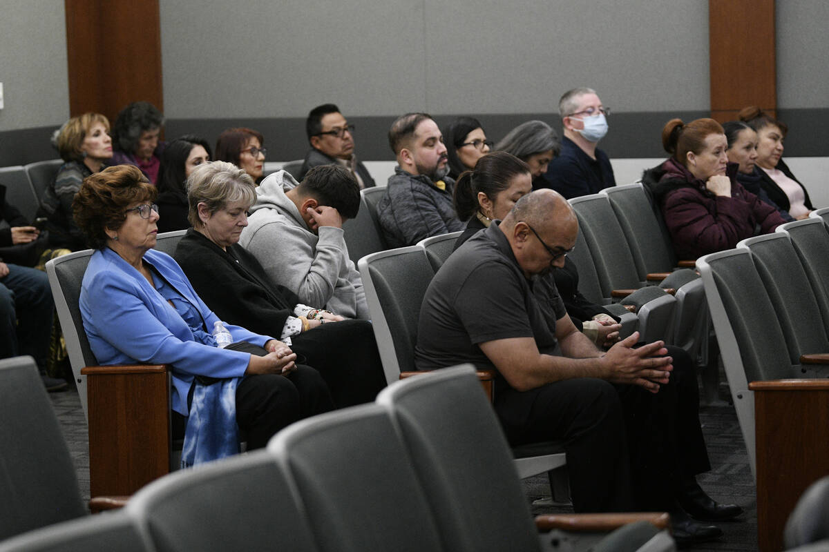 Family and friends listen to proceedings as Addy Gonzales, Maria Pasarin and Daniel Omezcua app ...