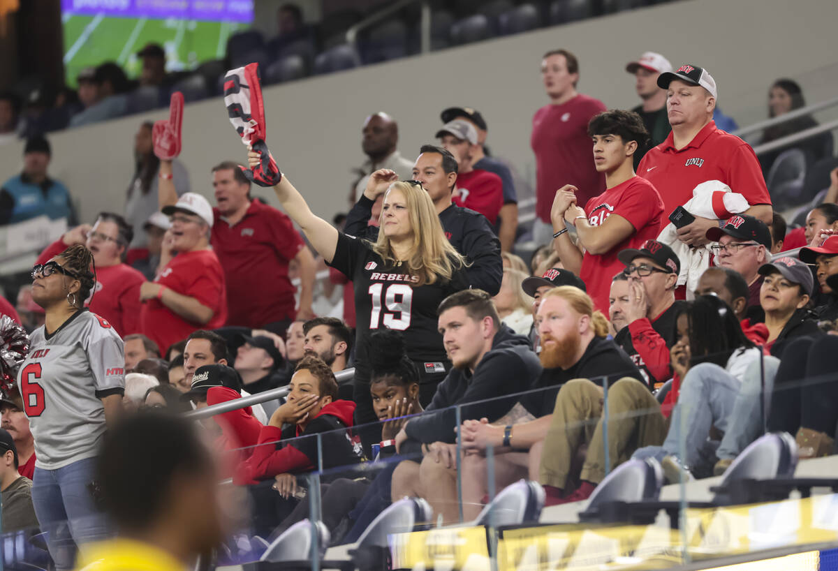 UNLV fans watch the action during the second half of the LA Bowl NCAA college football game aga ...