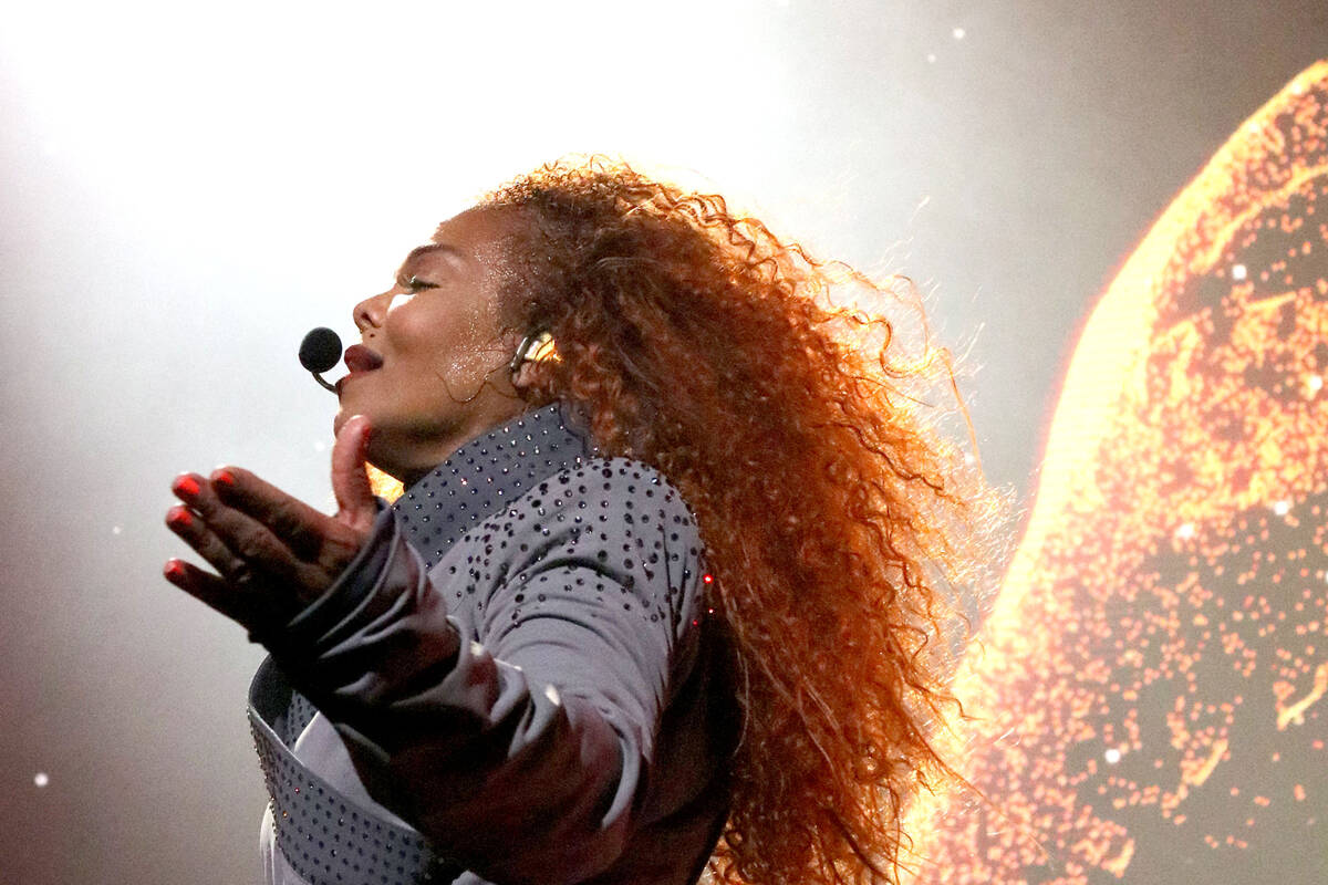 LAS VEGAS, NEVADA - MAY 17: Janet Jackson performs onstage during the opening night of her Meta ...