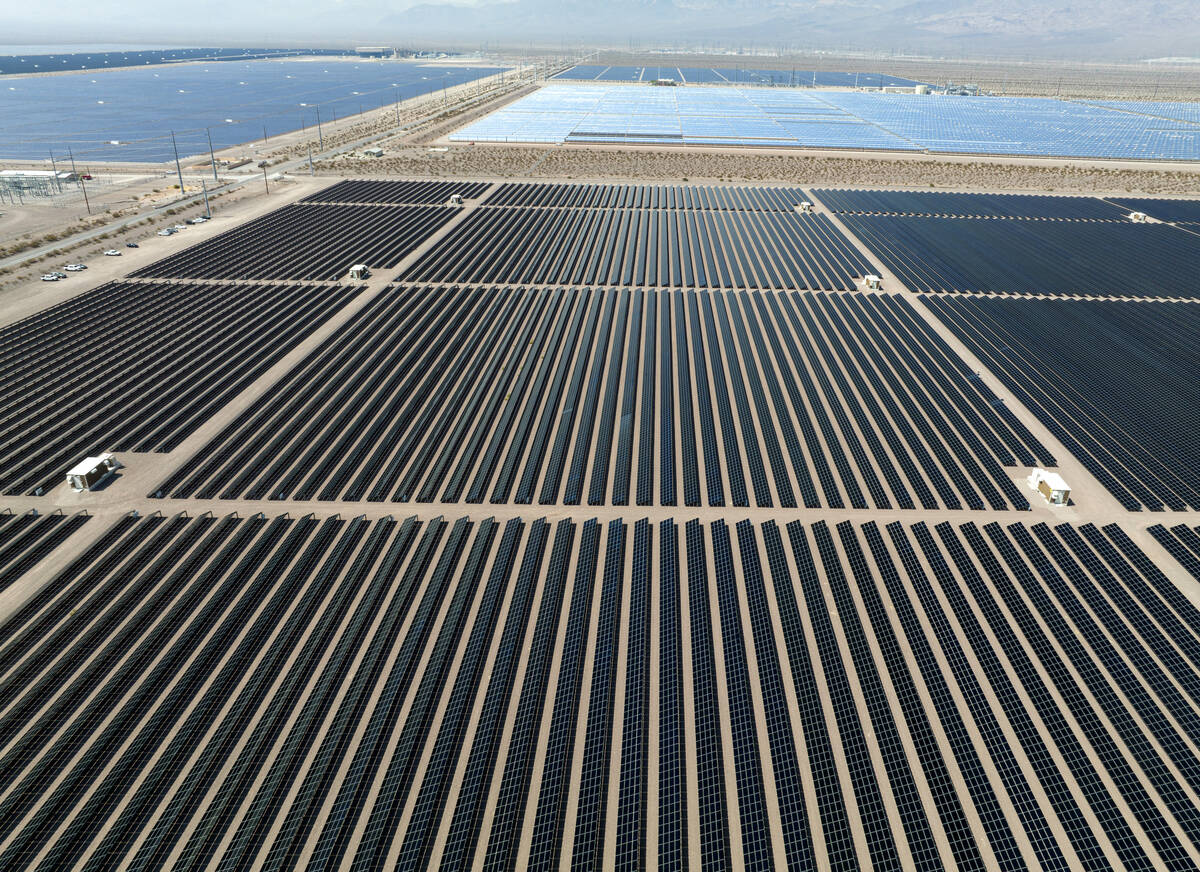 Copper Mountain Solar in El Dorado Valley, pictured on Sept. 5, 2024, in Boulder City. (Bizuaye ...