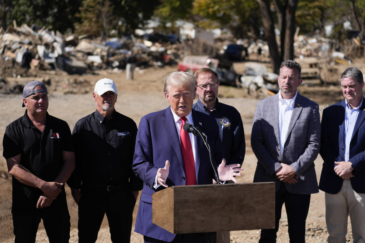 FILE - Republican presidential nominee former President Donald Trump delivers remarks on the da ...