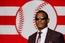 Hall of Famer Rickey Henderson attends the Baseball Hall of Fame induction ceremony at Clark Sp ...