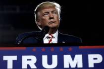 Donald Trump looks on during a campaign rally. (REUTERS/Mike Segar)