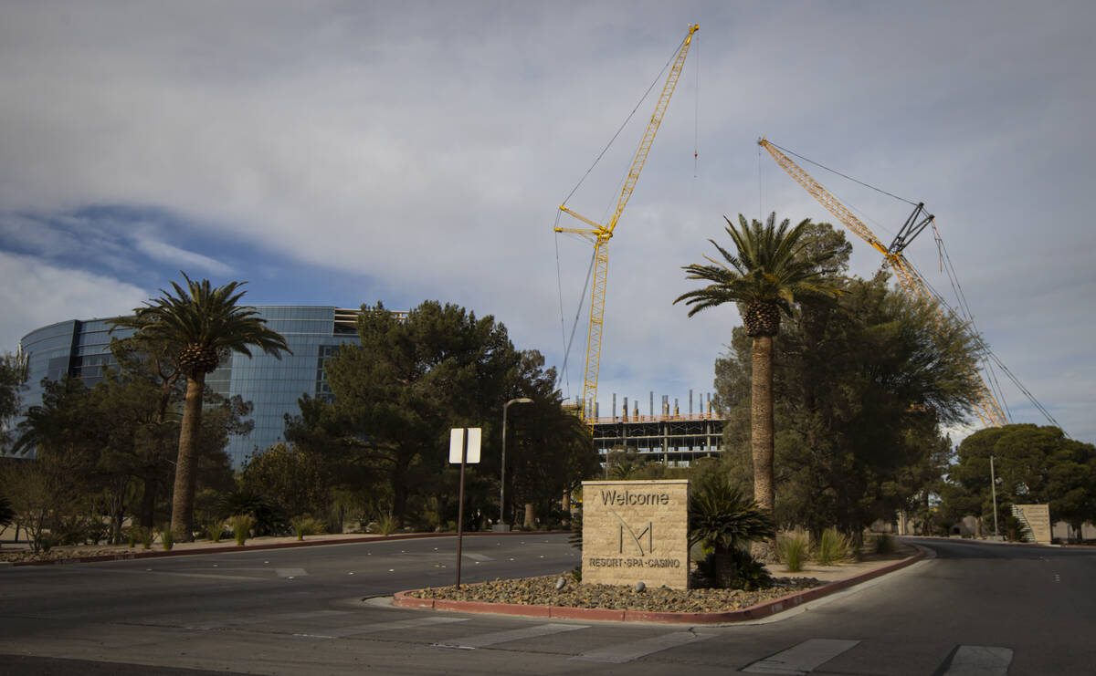 Construction continues on the new tower at the M Resort on Tuesday, Dec. 24, 2024, in Henderson ...