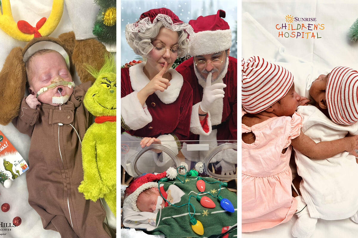 Sunrise Health System nurses and staff created memorable holiday moments for families with newb ...