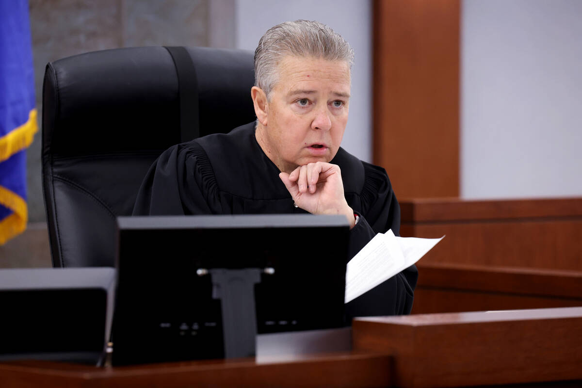 Justice of the Peace Pro Tem Robert Walsh presides in court during a hearing for Jaxsyn Bunker ...