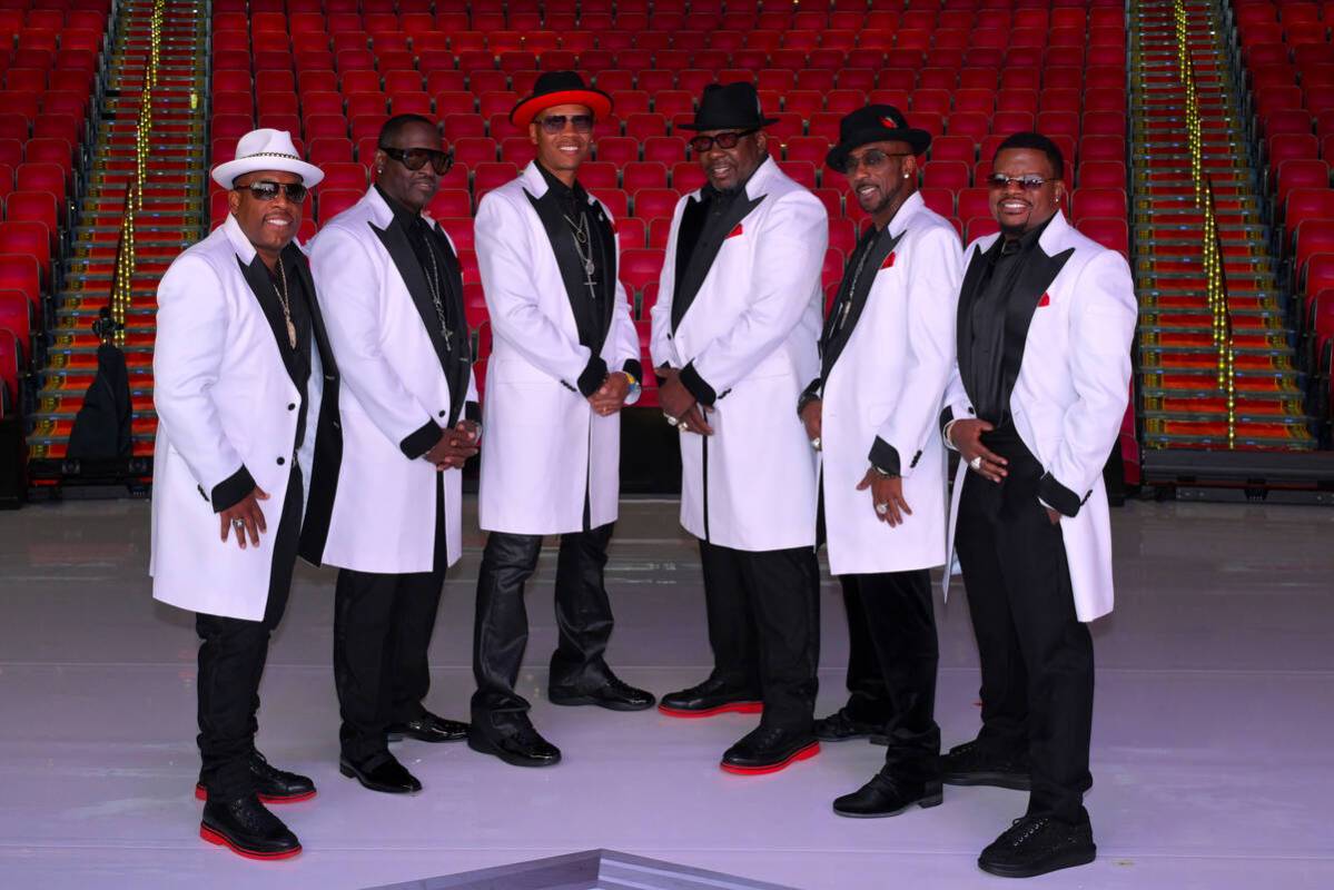 New Edition is shown at Encore Theater at Wynn Las Vegas on Wednesday, Feb. 28, 2024. The iconi ...