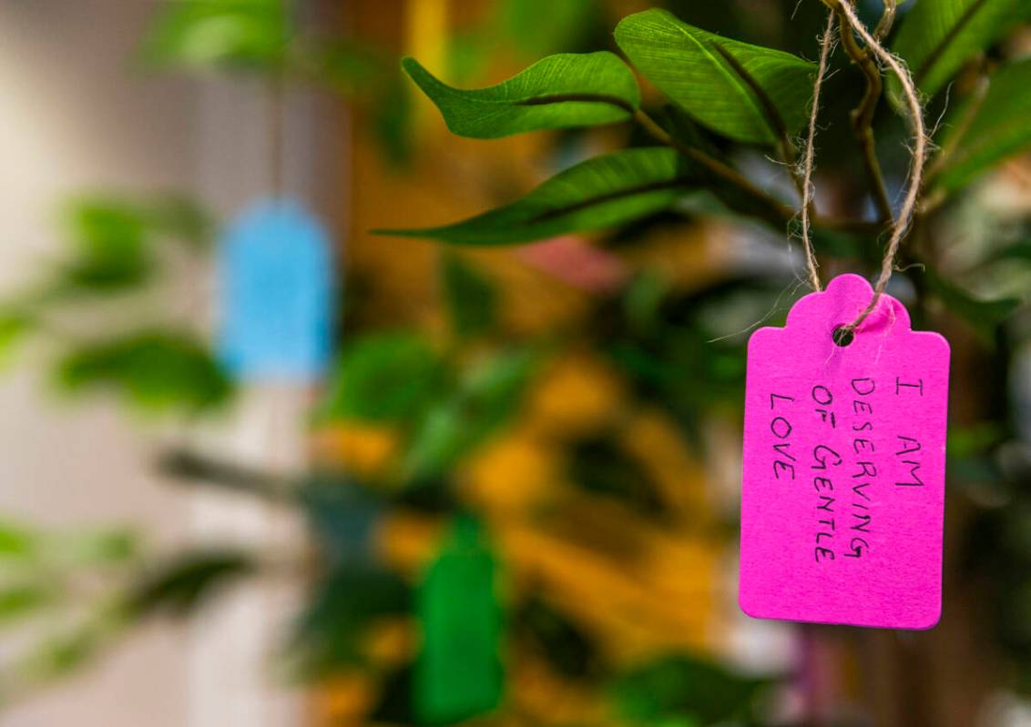 One of many messages on a caring tree inside the UNLV Care Center for students and staff on Nov ...