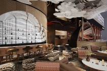 A rendering of the dining room at Copper Sun, a fine dining hot pot restaurant that is schedule ...