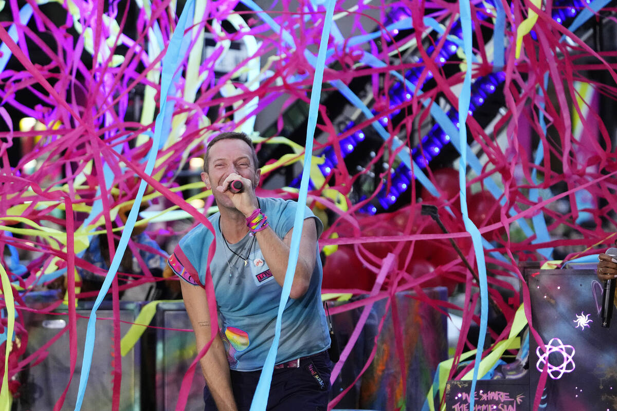 Chris Martin the band Coldplay performs on NBC's Today show at Rockefeller Plaza on Tuesday, Oc ...