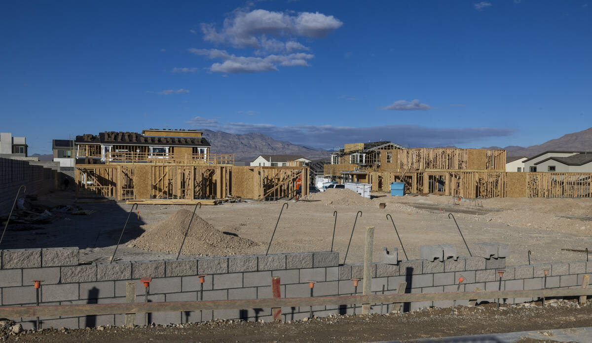 Homes within the new Citrine development continue to be built about Skye Canyon on Tuesday, Jan ...