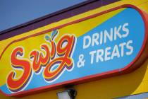 Soda shop Swig sign is shown Thursday, Aug. 4, 2016, in Bountiful, Utah. (AP Photo/Rick Bowmer)