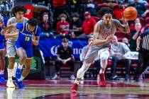 UNLV guard Brooklyn Hicks (13) breaks away after a steal against San Jose State Spartans guard ...