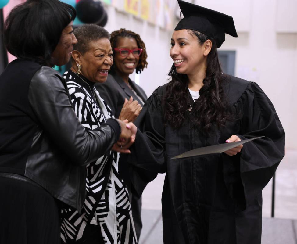 Maira Sepulveda, an inmate at Florence McClure Women’s Correctional Center, receives her cosm ...