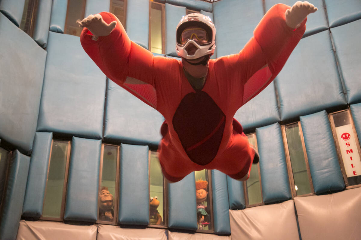 Terry Fator and Taylor Makakoa went to Vegas Indoor Skydiving on Sunday with some of Fator's c ...