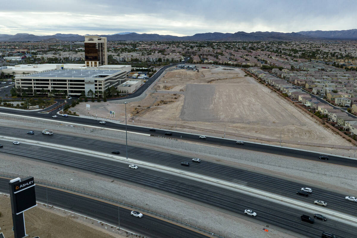 An aerial view of Durango hotel-casino with the vacant land to its west, on Tuesday, Jan 7, 202 ...