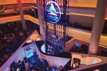 Delta took over the Sphere lobby with a display of aviation artifacts for the company that star ...