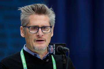 FILE - Atlanta Falcons general manager Thomas Dimitroff speaks during a press conference at the ...