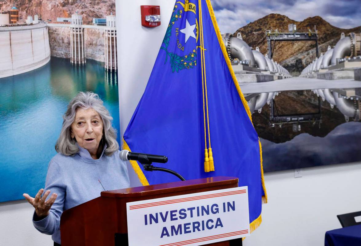 U.S. Rep. Dina Titus speaks during a news conference to announce $60 million in federal funding ...