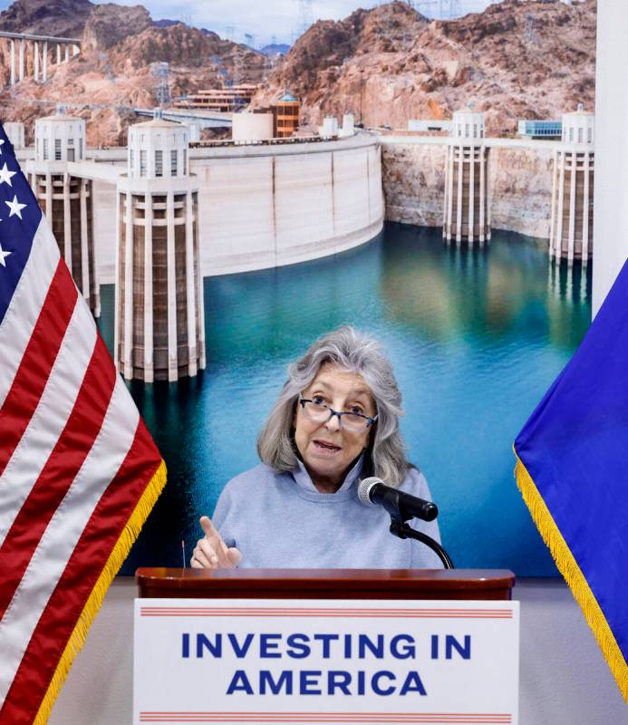 U.S. Rep. Dina Titus speaks during a news conference to announce $60 million in federal funding ...