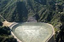 The Santa Ynez Reservoir as seen from above in September 2022. (Hayley Smith/Los Angeles Times/TNS)