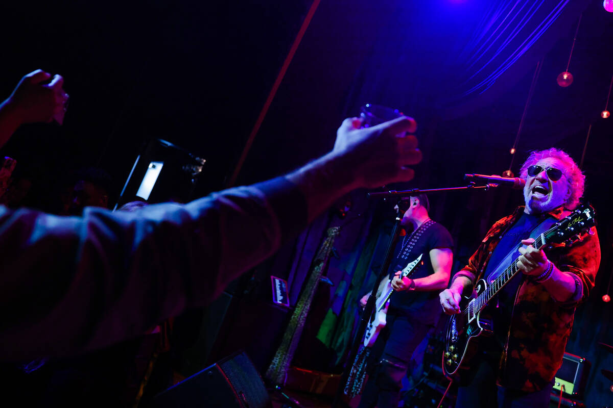 Sammy Hagar performs during the grand opening of Caspian's at Caesars Palace on Friday, Jan. 10 ...