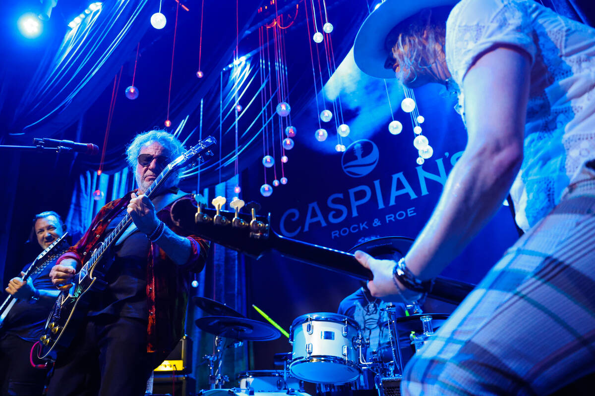 Sammy Hagar performs during the grand opening of Caspian's at Caesars Palace on Friday, Jan. 10 ...