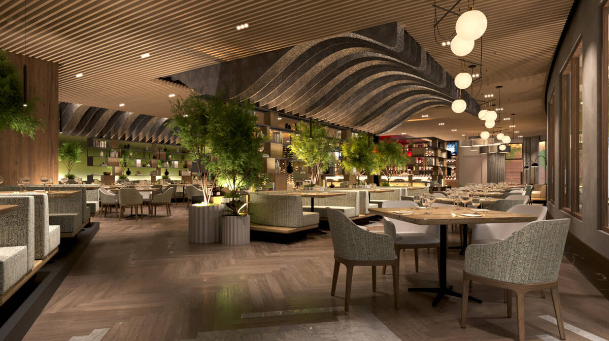 A rendering of the main dining room at Boa Steakhouse, set to open in the Palazzo Tower of The ...