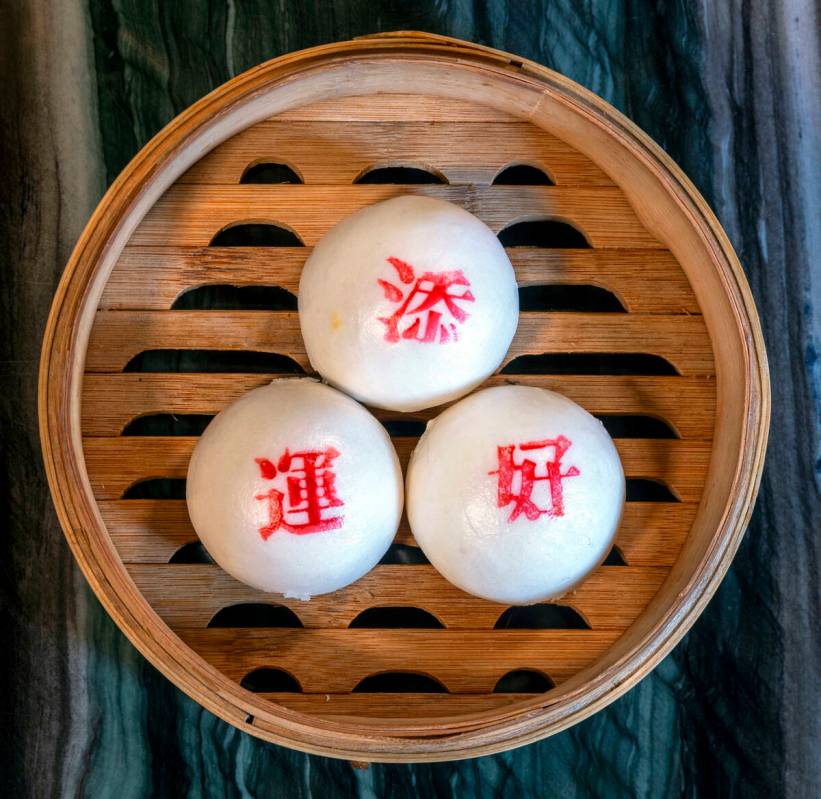 The steamed lava custard bun for Lunar New Year 2025 at Tim Ho Wan in the Palms on Friday, Jan. ...