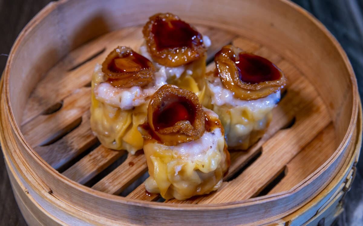 The abalaone siu mai for Lunar New Year 2025 at Tim Ho Wan in the Palms on Friday, Jan. 17, 202 ...